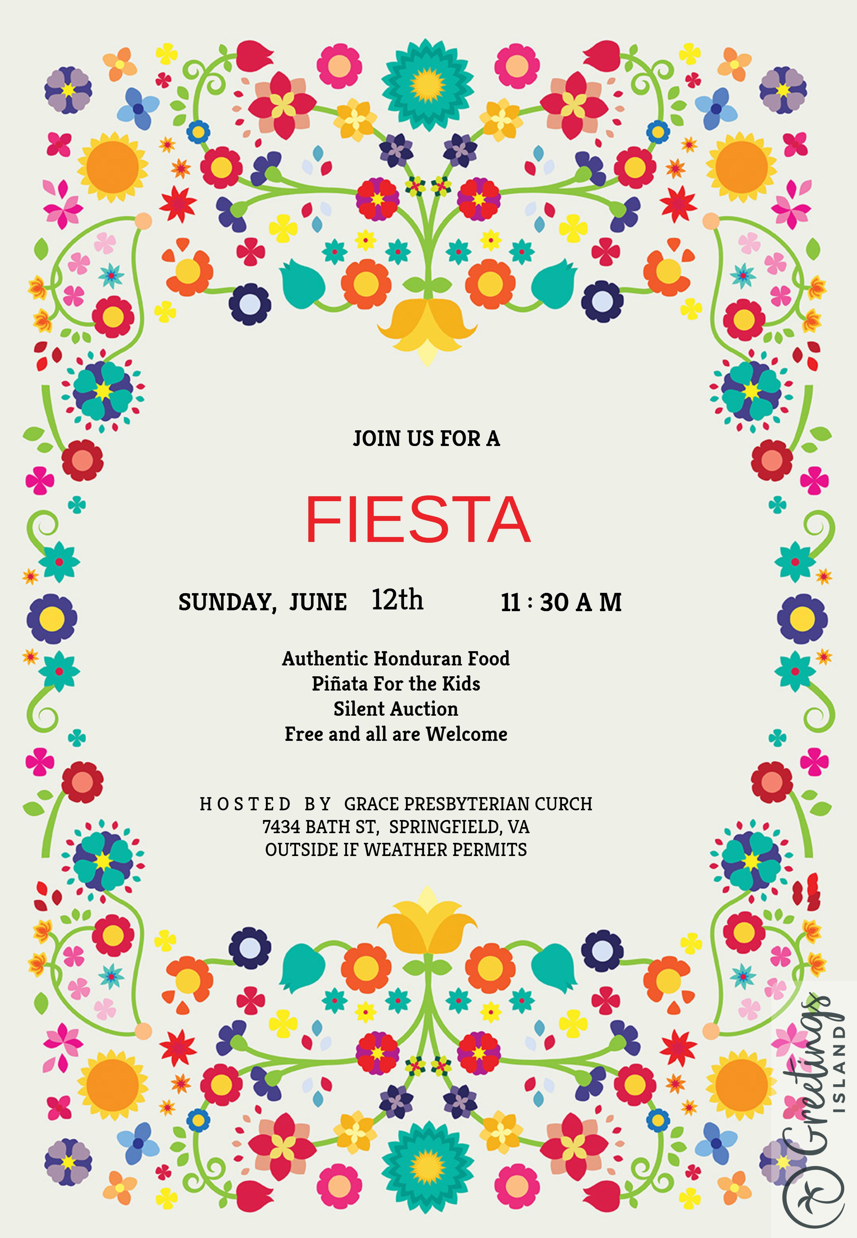 Honduras Fiesta, June 12, 11:30AM, Grace Presbyterian Church